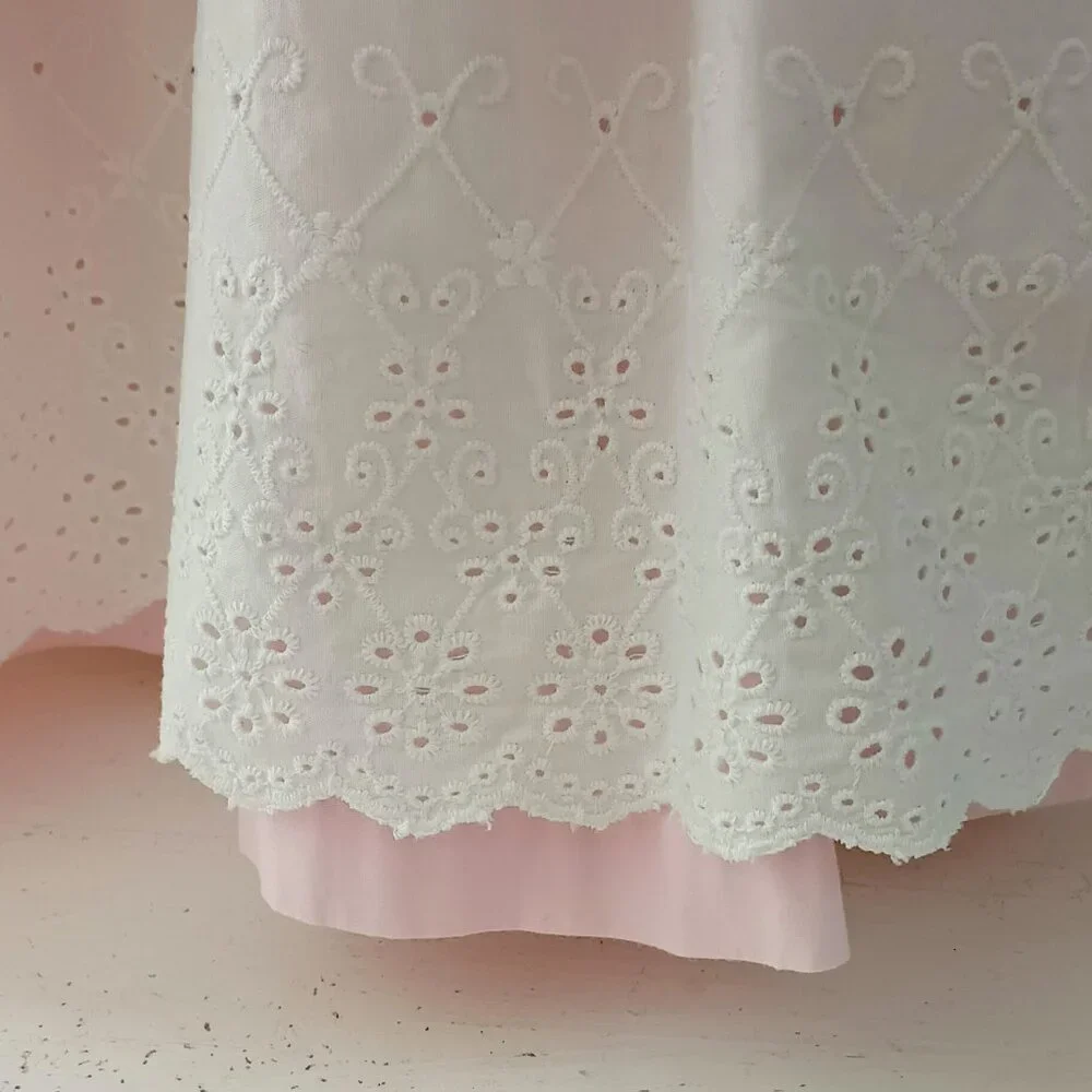 Marks & Spencer Eyelet Dress 12-18m Sleeveless White Pink Floral Butterfly